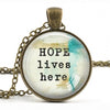 Inspirational Quote Glass Pendant Necklace